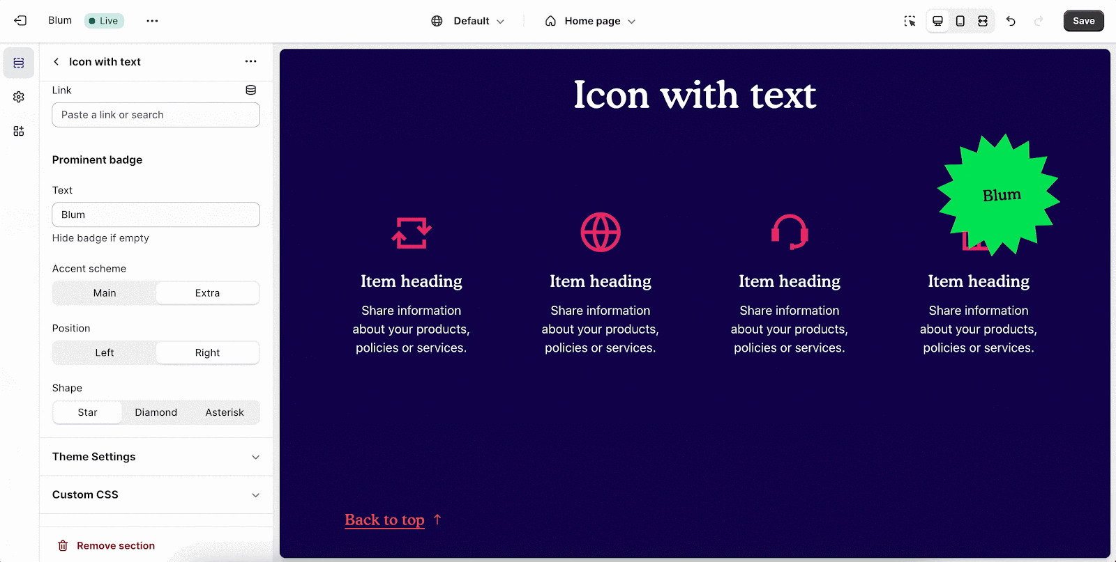 Icon With Text Section